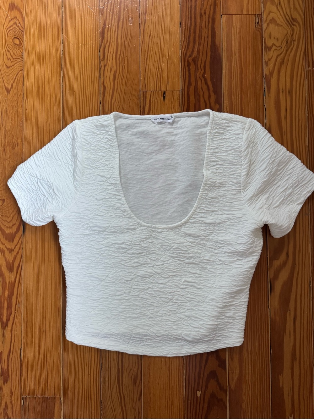 Good American Textured Scoop Neck Top